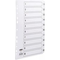 Concord Commercial Index 1-10 Multipunched Mylar-reinforced Tabs