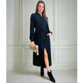 Chrissie Black Belted Midaxi Shirt Dress  Size 8