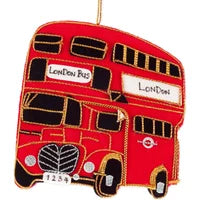 Embroidered London Bus Christmas Decoration