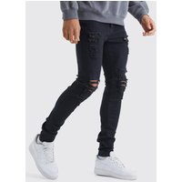 Vaqueros Tall Pitillo Rotos, Negro