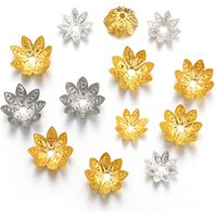 200pcs 8-10mm Gold Flower Beads Caps Metal Filigree Lotus Petal Spacer Cap for DIY Jewelry Making Findings Accessories Wholesale