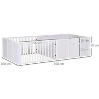 7-Panel Heavy-Duty Puppy Playpen - Indoor Dog Whelping Box, 3 Doors, 2-Room, Large Breeds, White | Wowcher