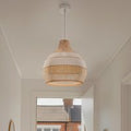 Dewlight-Handwoven White Rattan Light Pendant | Pendant Lamp Kitchen Island