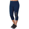 Calça Corsário Azul com Estampa Localizada