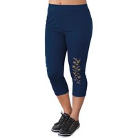Calça Corsário Azul com Estampa Localizada