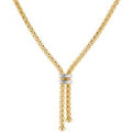 18 Yellow and White Gold Maori Tassel 0.09cttw Diamond Necklace