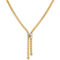 18 Yellow and White Gold Maori Tassel 0.09cttw Diamond Necklace