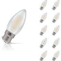 10-Pack Crompton Candle LED Light Bulbs B22 4.2W (40W Eqv) Dim Warm White Pearl Filament Bayonet Frosted