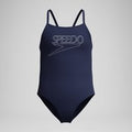 Maillot de bain Fille Endurance+ Logo à bretelles fines bleu marine
