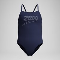 Maillot de bain Fille Endurance+ Logo à bretelles fines bleu marine
