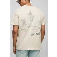 Camiseta Oversize Con Estampado De Walt Disney Crew, Beige