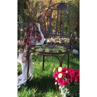 Casa Padrino Gartenstuhl mit Armlehnen 46 x 46 x H. 94 cm - verschiedene Farben - Handgefertigte GartenmÃ¶bel im Jugendstil