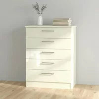 Knightsbridge Chest - 5 Drawer - Cream Gloss