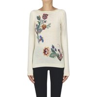 Pullover con ricami floreali