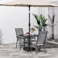 Black Outdoor Table and Chairs Set