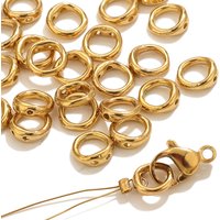 20pcs Stainless Steel Clasps End Connectors Hooks for Beading Supplies DIY Pearl Bracelet Necklace Jewelry Making Accessories