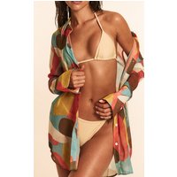 Abstract Printed Oversized Beach Shirt