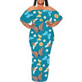 Women's Fashion 2025 Spring/Summer New Customized Casual Loose Swing Collar Printed Butterfly Beach Dress