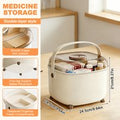 Large-Capacity Medicine Storage Box, Desktop Organizer with Handle, Portable First Aid Kit