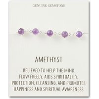 Amethyst Gemstone Bracelet with Quote Card