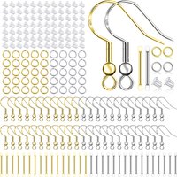 925 Silver/Gold Plated Earring Hooks for Jewelry Making, 900pcs Hypoallergenic Earring Making Kit,Earring Findings Jump Rings