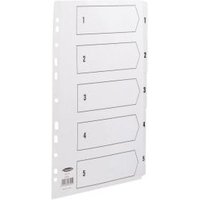 Concord Commercial Index 1-5 Multipunched Mylar-reinforced Tabs 160gsm