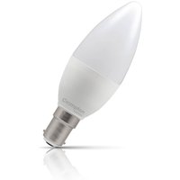 Crompton Candle LED Light Bulb B15 4.2W (40W Eqv) Warm White Opal Small Bayonet Frosted
