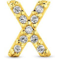 Brinco Único Letra X em Ouro Amarelo 18k com Diamantes