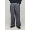 Micro Check Wide Leg Pleated Tailored Trouser, Gris