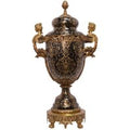 Casa Padrino Barock Porzellan Vase mit 2 Griffen und Deckel - Luxus Hotel Vase