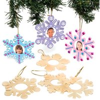 Snowflake Wooden Photo Decorations (Pack of 8) Christmas Crafts