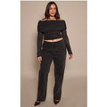 PrettyLittleThing Plus Black Long Leg Straight Jeans