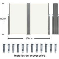 White Retractable Double Side Awning