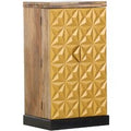 Casa Padrino Designer Barschrank mit 2 TÃ¼ren Naturfarben / Gold / Schwarz 59-117 x 48 x H. 113 cm - Massivholz Weinschrank - BarmÃ¶bel