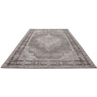 Casa Padrino Vintage Wohnzimmer Teppich Hellgrau 160 x 240 cm - Rechteckiger Baumwoll Teppich - Wohnzimmer Deko Accessoires