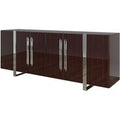 Casa Padrino Luxus Art Deco Sideboard Dunkelbraun / Silber 222 x 50 x H. 90 cm - Edler Wohnzimmerschrank mit 6 TÃ¼ren - Art Deco MÃ¶bel