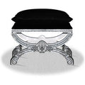 Casa Padrino Barock Hocker Silber Schwarz 60 x 40 x H. 50 cm