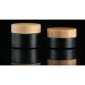 Eco Friendly 1oz 30g Empty Cosmetics Clear Frosted Glass Cream Jar With Bamboo Wooden lid