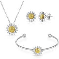 3pc Daisy Cuff Bangle Set
