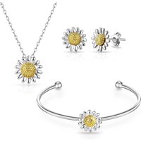 3pc Daisy Cuff Bangle Set