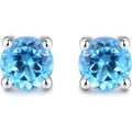 Sylvia Unique 1.5ct Natural Blue Topaz Sterling Silver Round Earrings 5mm