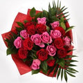 12 Red Pink Blush Rose Bouquet