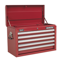 Sealey Superline Pro Topchest 5 Drawer with Ball-Bearing Slides, Red