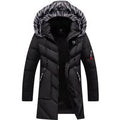 Men's Clothing Winter Hooded New Men's Mid Length Cotton Coat