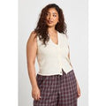 Chaleco Plus Ligero Con Botones, Blanco