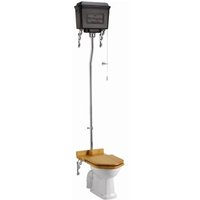 Casa Padrino Luxus Jugendstil WC WeiÃ / Eiche hochhÃ¤ngend mit Aluminium SpÃ¼lkasten schwarz lackiert - Barockstil Antik Stil