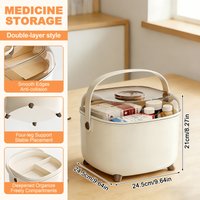 Large-Capacity Medicine Storage Box, Desktop Organizer with Handle, Portable First Aid Kit