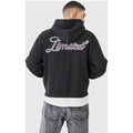 Sudadera Con Capucha Limited Recta Con Cremallera, Negro