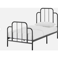 JACQUES SINGLE METAL BED FRAME BLACK SPACE SAVING GUEST ROOM