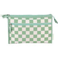 SKINWORK Green + White Checkerboard Cosmetic Bag